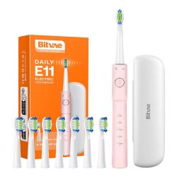  Bitvae Sonic toothbrush with tips set and travel case BV E11 (Pink)