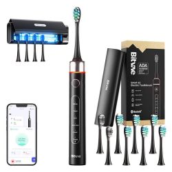  Bitvae Sonic toothbrush with app and tip set, travel case and UV sterilizer S2+HD2 (black)