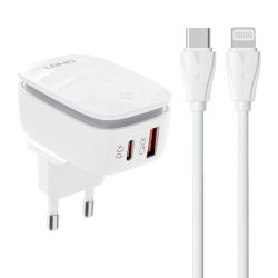  LDNIO Wall charger LDNIO A2425C USB, USB-C + USB-C - Lightning cable