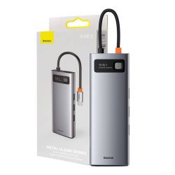  Baseus Baseus Metal Gleam Series 9 az 1-ben hub, USB-C - 3x USB 3.0 + HDMI + USB-C PD + Ethernet RJ45 + microSD / SD + VGA