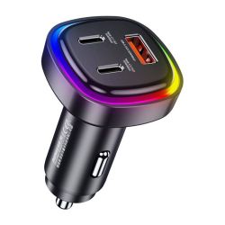  Remax Car charger USB, 2x USB-C Remax RCC330, 66W (black)