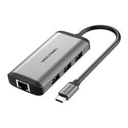  Vention USB-C Docking Station to HDMI, 3x USB3.0, RJ45, PD 0.15m Vention CNCHB, gray