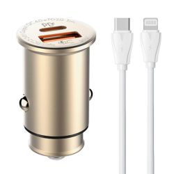  LDNIO LDNIO C506Q USB, USB-C Car charger + USB-C - Lightning Cable