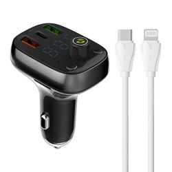  LDNIO LDNIO Bluetooth C704Q 2USB, USB-C Transmiter FM + USB-C - Lightning cable