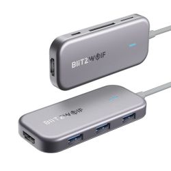  BlitzWolf Adapter 7 az 1-ben Blitzwolf BW-TH5 USB-C hub 3xUSB 3.0-hoz, HDMI, USB-C PD, SD, microSD