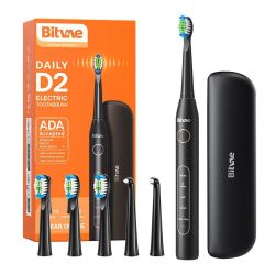  Bitvae Sonic toothbrush with tips set and travel case D2 (black)