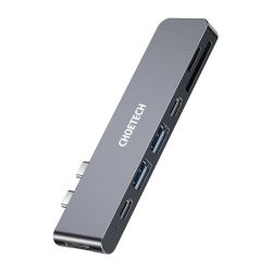  Choetech Docking Station Choetech HUB-M14 for Macbook Pro, 7-in-2 USB-C, Thunderbolt 3 (silver)