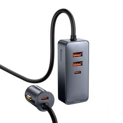  Baseus Baseus Share Together auts tlt hosszabbt kbellel, 2x USB, 2x USB-C, 120W (szrke)