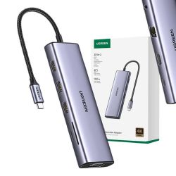  UGREEN 10-in-1 Adapter UGREEN CM498 USB-C to 3x USB-A 3.0, HDMI, VGA, RJ45, SD/TF, AUX3.5mm, PD