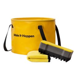  HOTO Car wash accessories set HOTO QWOGJ002 (PVC folding bucket, car sponge and towel)