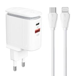  LDNIO Wall charger LDNIO A2423C USB, USB-C + USB-C - Lightning cable