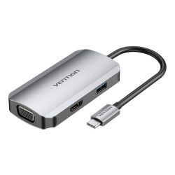  Vention USB-C Docking Station to HDMI, VGA, USB 3.0, PD 0.15m Vention TOAHB, gray