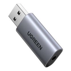  UGREEN UGREEN CM383 Audio adapter, USB 3,5 mm-es mini jack, AUX (szrke)