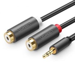  UGREEN UGREEN AV109 3,5 mm-es jack csatlakoz kbel, 2x RCA (Cinch), 0,25m (fekete)