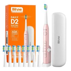  Bitvae Sonic toothbrush with tips set, holder and case D2 (pink)