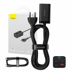  Baseus Baseus gyorstlt GaN3 Pro, 2x USB-C, 2x USB, 65W (fekete)