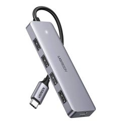  UGREEN UGREEN 4 az 1-ben hub adapter USB-C - 4x USB 3.0 + USB-C (szrke)