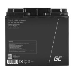  Green Cell Rechargeable Battery AGM VRLA Green Cell AGM10 12V 20Ah (for lawn mower, boat, motor, cart)