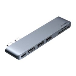  UGREEN UGREEN CM380 6 az 1-ben USB-C hub adapter, MacBook Air / Pro-hoz (szrke)