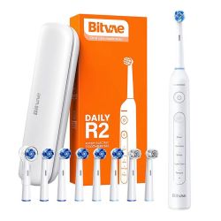  Bitvae Rotary toothbrush with tips set and travel case Bitvae R2 (white)