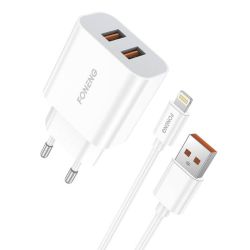  Foneng Fast charger Foneng 2x USB EU45 + USB Lightning cable