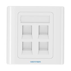  Vention 4-Port Keystone Wall Plate 86 Type Vention IFCW0 White