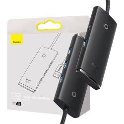  Baseus Baseus Lite Series 4 az 1-ben USB - 4x USB 3.0 hub, 2m (fekete)