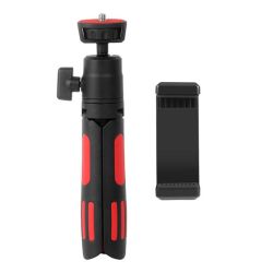  Puluz Selfie Stand Tripod PULUZ with Phone Clamp for Smartphones (Red)