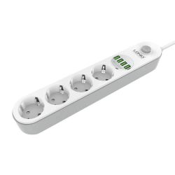  LDNIO Power strip with 4 AC sockets, 4x USB, LDNIO SE4432, 2m (white)