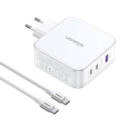  UGREEN Charger UGREEN 15339 Nexode, 2xUSB-C, USB-A 3.0, PD3.0, QC4.0, GaN, 140W (white)