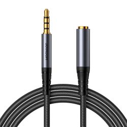  Joyroom Joyroom SY-A09 AUX extension cable 3.5mm mini jack female to 3.5mm mini jack male, braided, 1.2m (black)