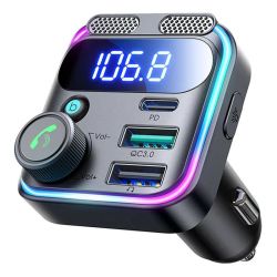  Joyroom FM Transmitter for Car Joyroom JR-CCB01, Dual-Mic, 48W (Black)