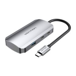  Vention USB-C to USB-C Docking Station, 3x USB3.0, PD 0.15m Vention TNDHB, gray